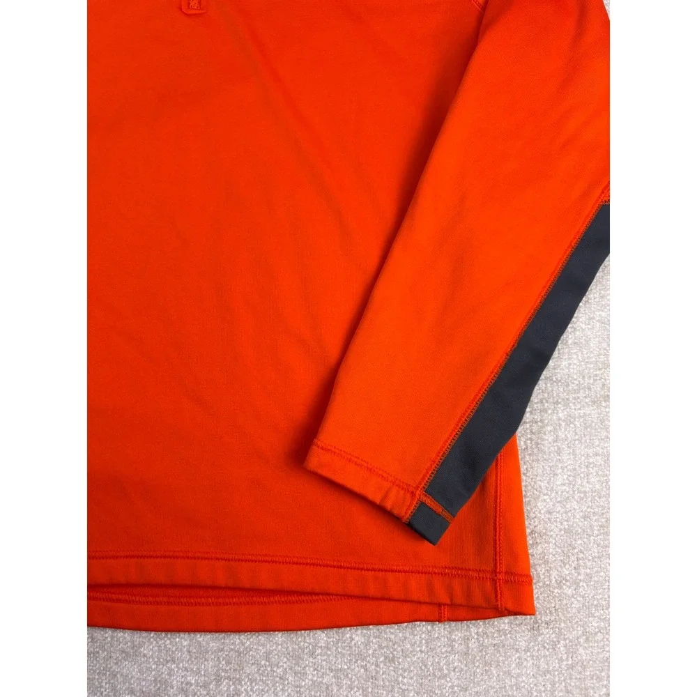 Nike Therma-FIT Mens Large Orange Quarter Zip Pullover Fleece Training Top 3231